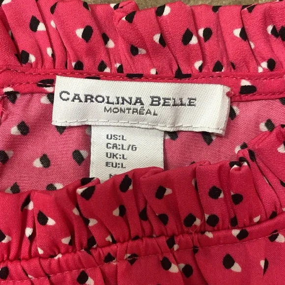 Long sleeve pink with pattern light polyester size large - Picture 3 of 3